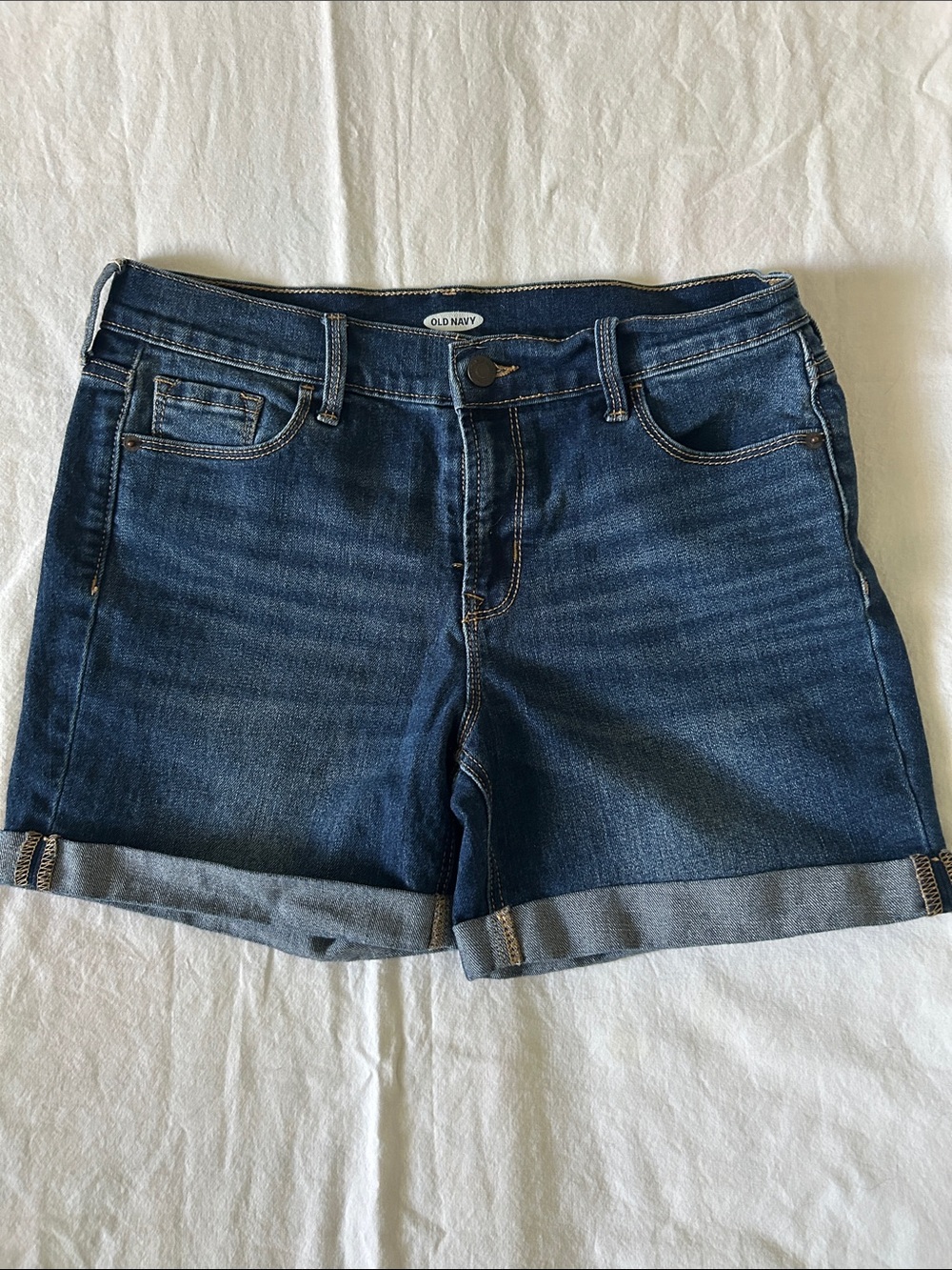Old Navy Dark Blue Denim Cuffed Women’s Shorts